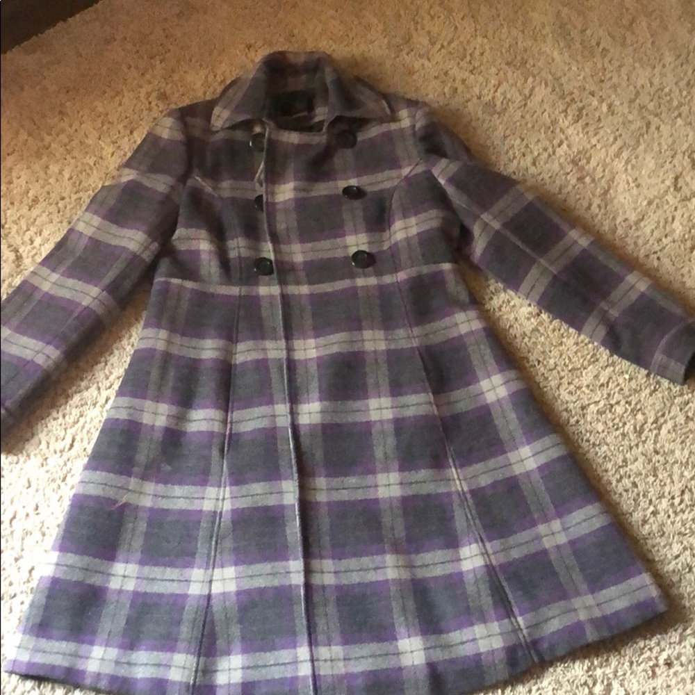 Via Plaid Coat